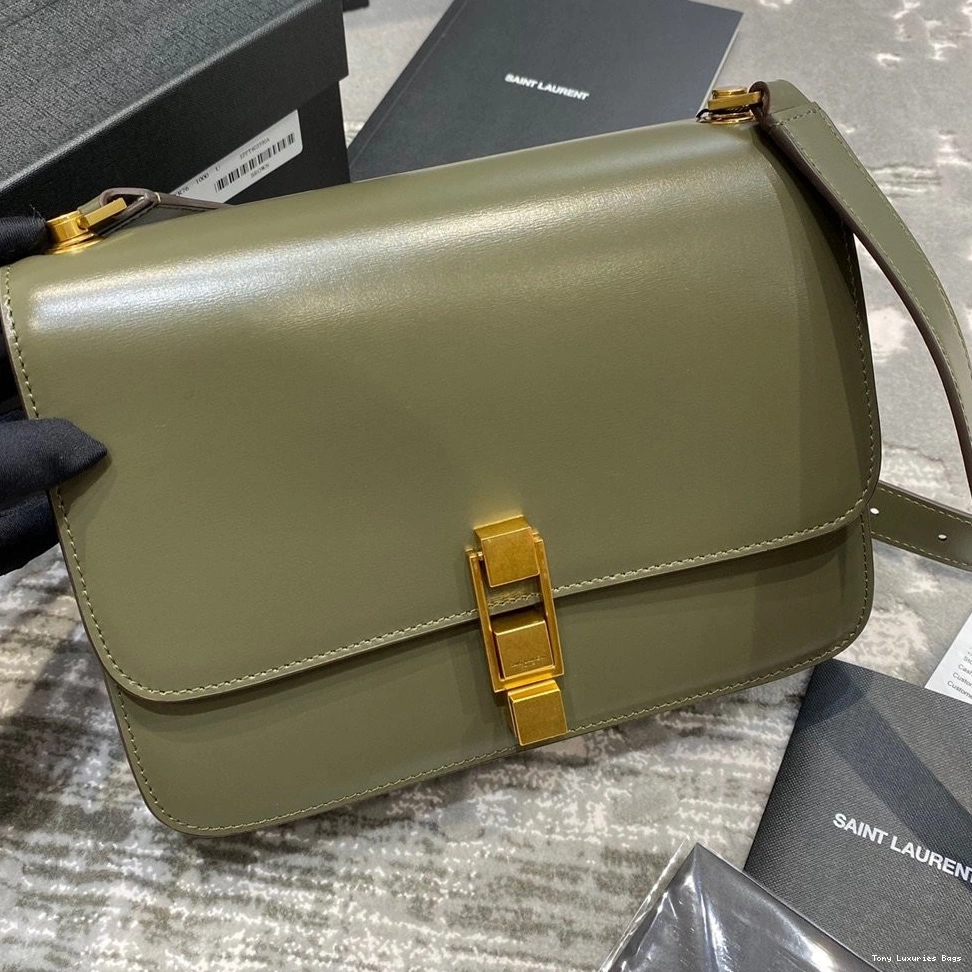 Tony Luxuries SMOOTH SATCHEL IN YSL LOULOU CARRE LEATHER 0712